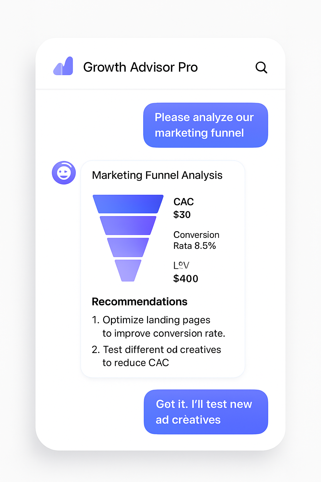 Funil Check em ação